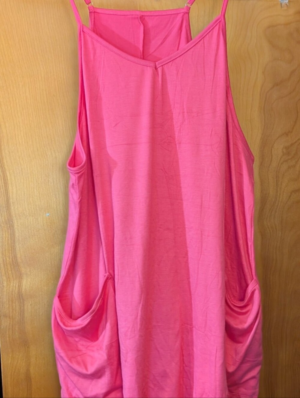 Women’s Pink Sleeveless Pocket Tank Shorts